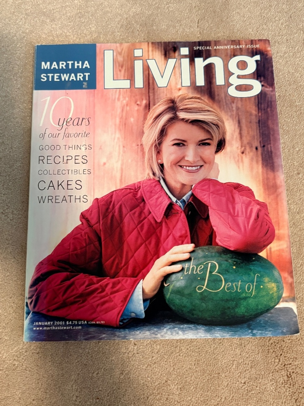 January 2001 Special Anniversary Issue Martha Stewart Living magazine.